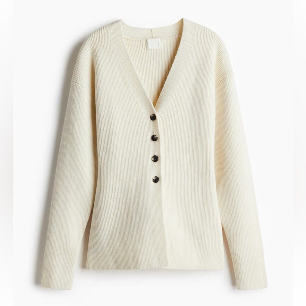Soft rib knit cardigan with defined waist